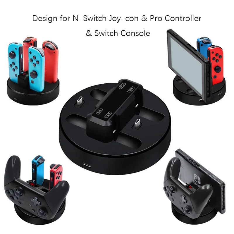 Chargers Bluekaka dla Nintendo Switch wielofunkcyjna ładowarka Joycon obsługa cztery ładowarki Pro Ładowarki.