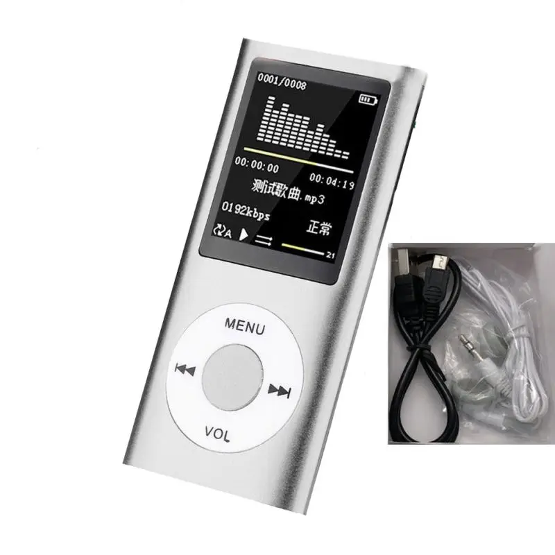 Lettori Lettore musicale MP3 classico Lettore HIFI MP4 ricaricabile Lettore di schede con registratore vocale LCD digitale Radio FM con auricolare