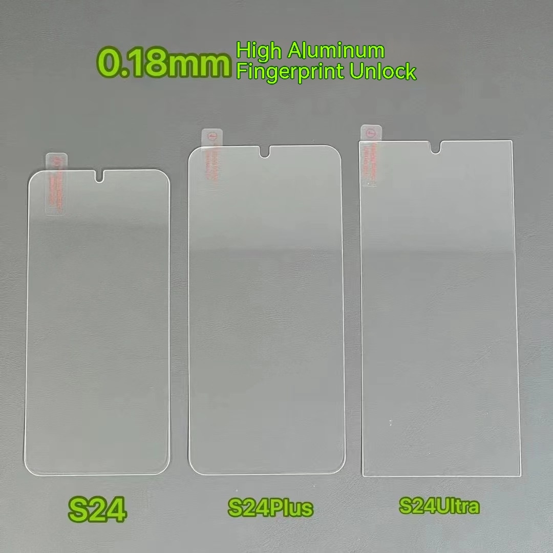 Displayschutzfolie für Samsung Galaxy S24 Ultra S23 S22 S21 Plus HD gehärtetes Glas Fingerabdruck entsperren Displayschutzfolie 0,18 mm 2,5D Film Vollkleber