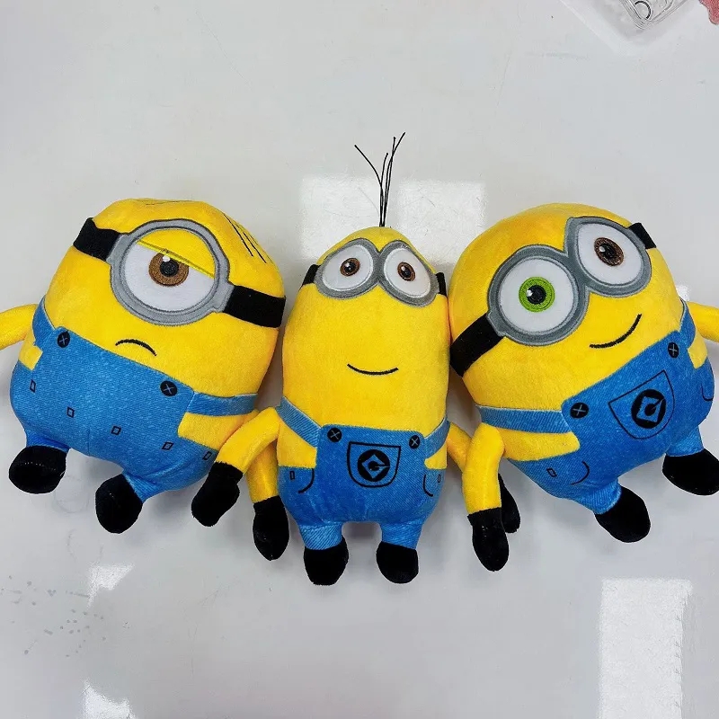 2024 Fábrica atacado 20 cm três estilos de Minions Minion brinquedos de pelúcia filme de animação de desenhos animados e televisão em torno de bonecas presentes favoritos das crianças