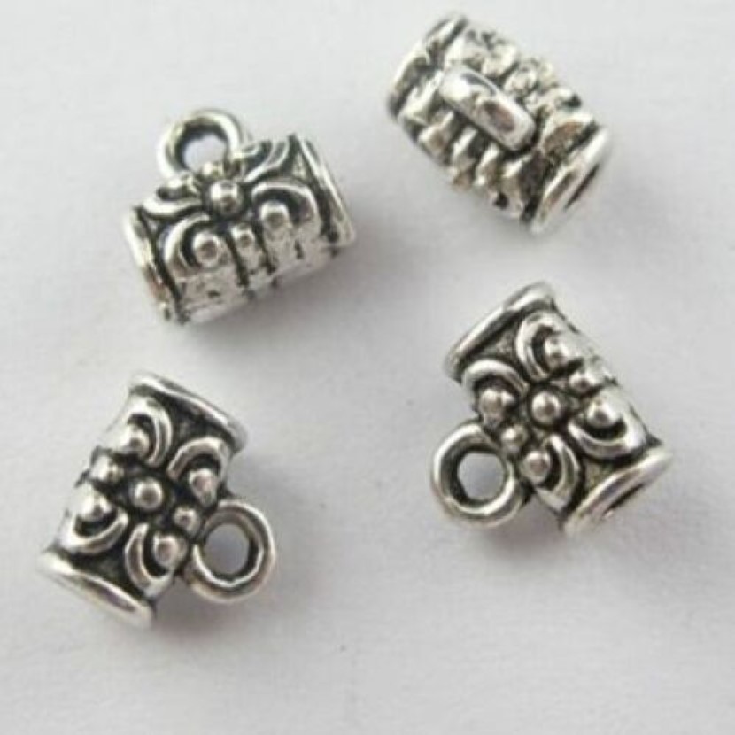 500 unids / lote Chapado en Plata Bail Spacer Beads Charms colgante para la fabricación de joyas diy hallazgos 5x7mm3210