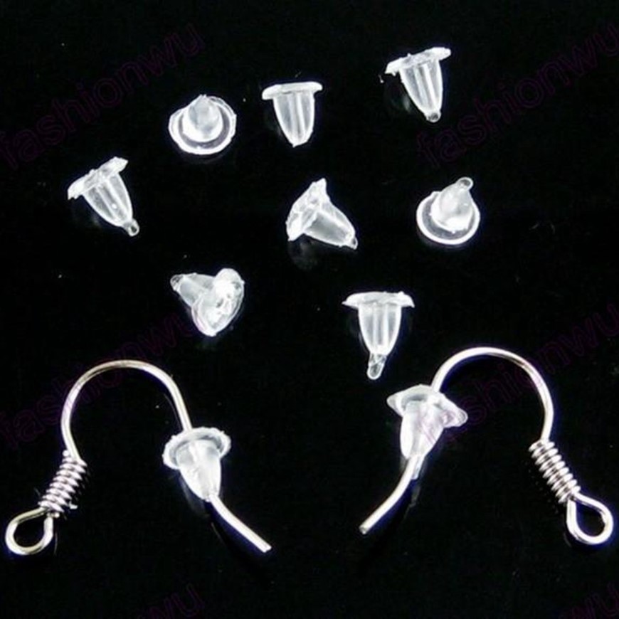 Boucles d'oreilles en plastique blanc Transparent, de 2000 pièces, bouchon arrière utile, 4mm, accessoires de boucles d'oreilles DIY, 253S