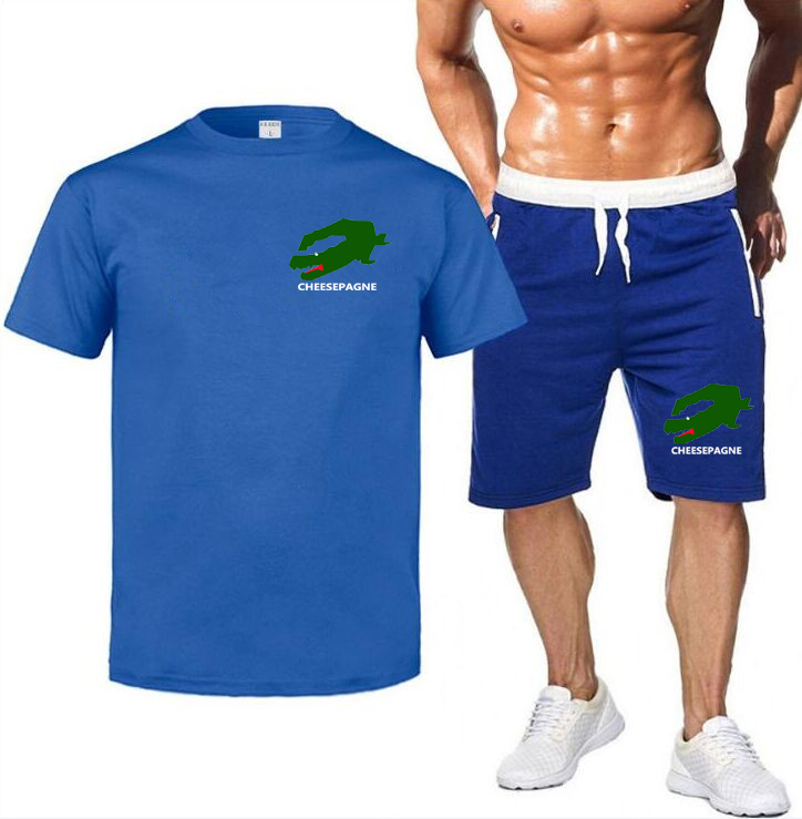 Nouveaux vêtements pour hommes Costume de sport d'été Costume de sport décontracté de course à pied confortable et respirant pour hommes Costume de sport Fitness T-shirt Short ensemble deux pièces