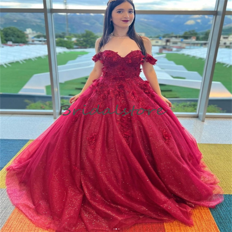 Funkelndes Smaragdgrünes Quinceanera-Kleid, A-Linie, 3D-Blumen-Blume, Abendkleid, elegantes Korsett, Vestidos De Xv Anos, Geburtstagsfeier, Vestidos para 15 Quinceanera