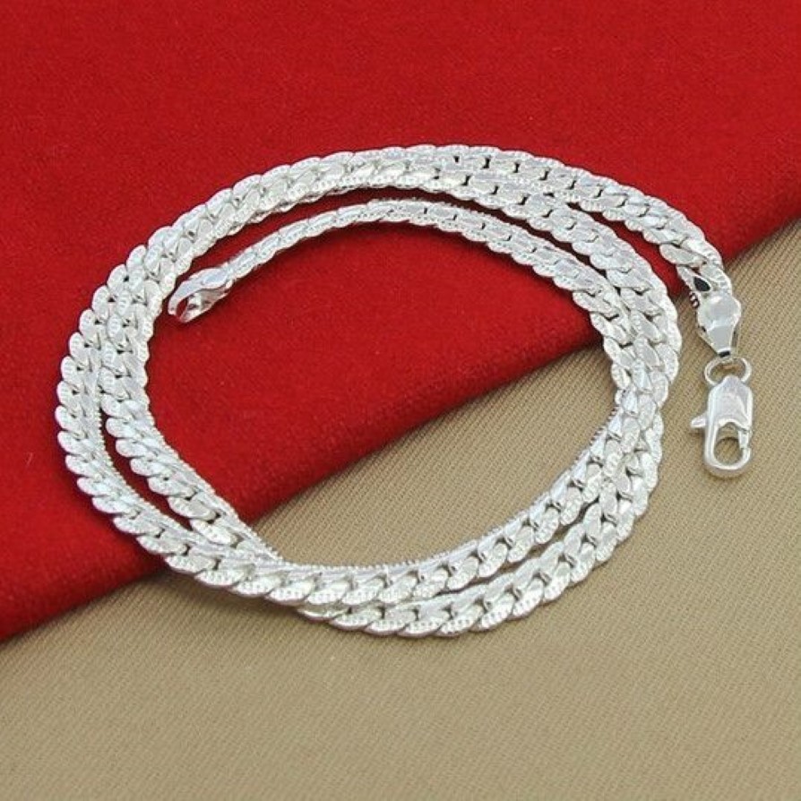 Toda la moda de alta calidad a estrenar para mujer para hombre hombre mujer 925 collar de plata esterlina collares colgante cadena enlace colgante213M