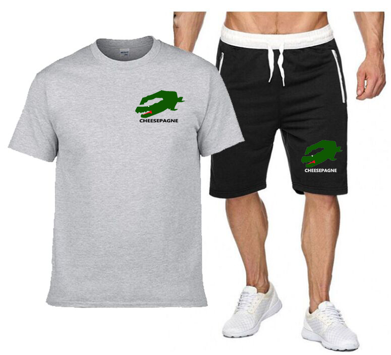 Novas roupas de verão esportes terno para homens confortáveis respirável correndo conjuntos de treino de fitness camiseta shorts conjunto de duas peças