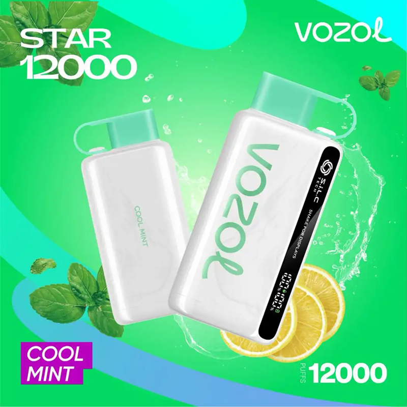 W magazynie Vozol Neon Star Gear 9000 12000 Puffs Djeńcowy Pen Vape 2% 5% Nikotyna 9K 12K Puffar Elektroniczne papierosy Vapes z cyfrowym ekranem Vapers
