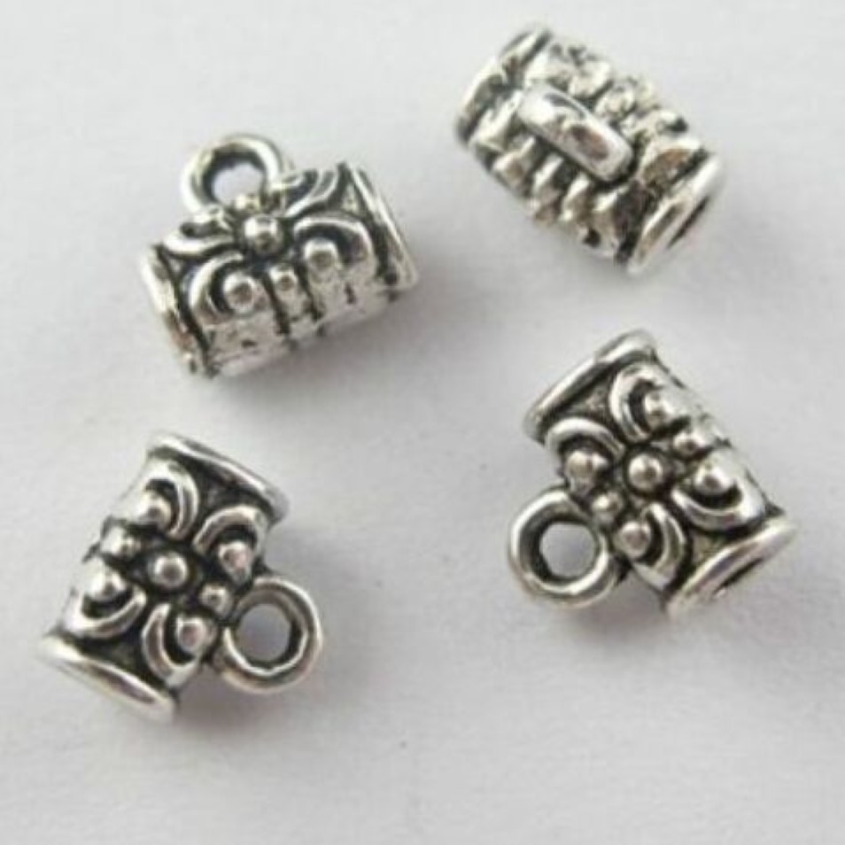 Silver Plated Bail Spacer Beads Charms pendant For diy Jewelry Making findings 5x7mm3283