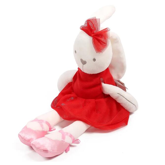 Panno da indossare coniglio carino da 42 cm con vestito di peluche bambole di animali morbidi di peluche coniglio di balletto regalo di compleanno bambini