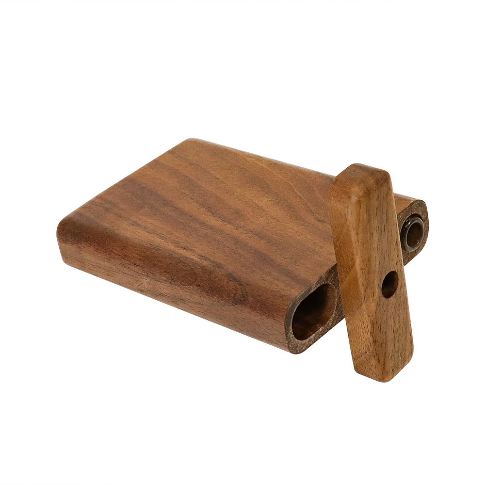 Caja de almacenamiento de madera natural con vidrio transparente One Hitter OG Pipe Bat Tubos de tabaco de madera portátiles Estuche para pipas Accesorios para fumar Nuevo