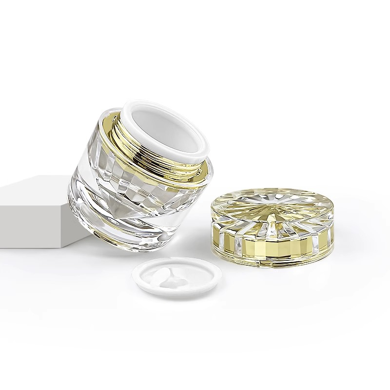 15g Capaciteit transparant Diamantvorm Acrylmateriaal Crèmeflespotje met afstandhouder en dop