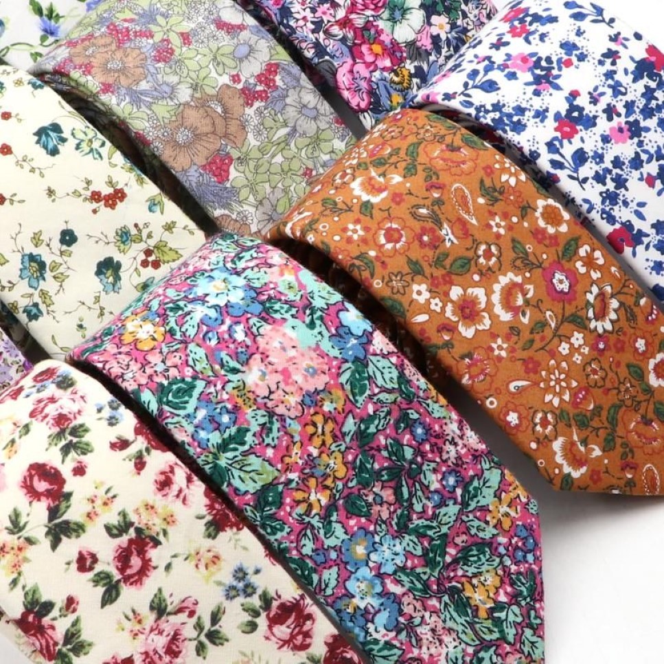 Stropdassen Mode Bloemen Stropdas Voor Mannen Smalle Casual Heren Bruiloft Magere Bloem Gedrukt Stropdassen Mannelijke Pakken Cravat287P