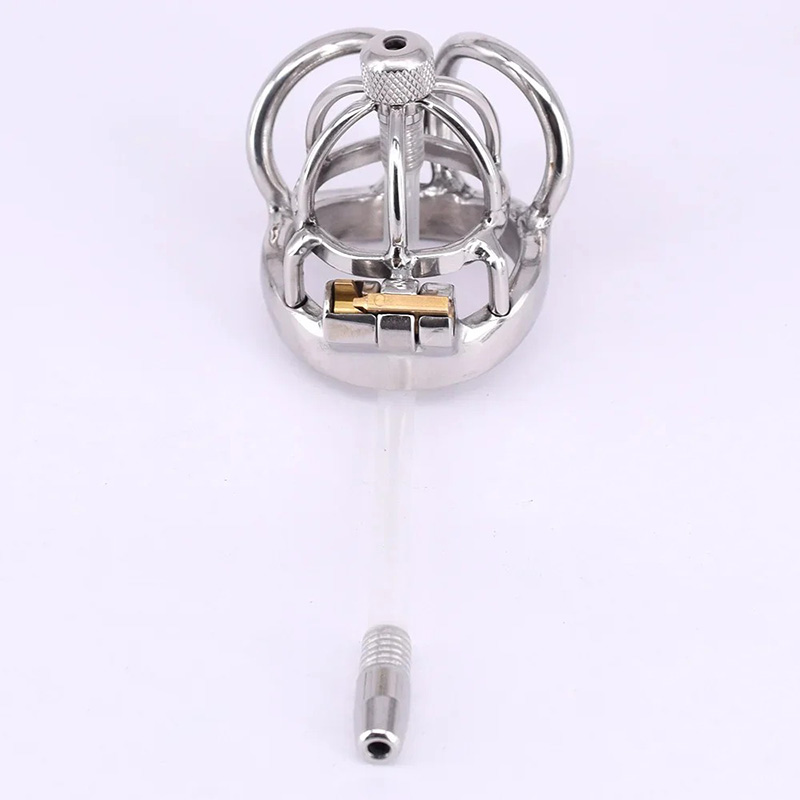 Chastity Device Stainless Steel Penis Cage With Anti-off Ring Removable Urethral Catheter Male Cock Cage Sexy Toy for Men