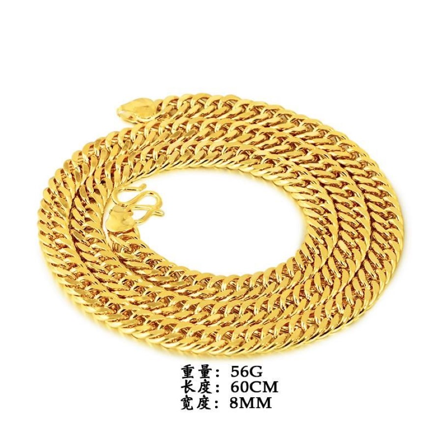 Ketten 8mm 22K Gold gefüllt Halskette Schmuck für Männer Frauen Bijoux Femme Collare Mujer Naszyjnik Solide Bizuteria268c