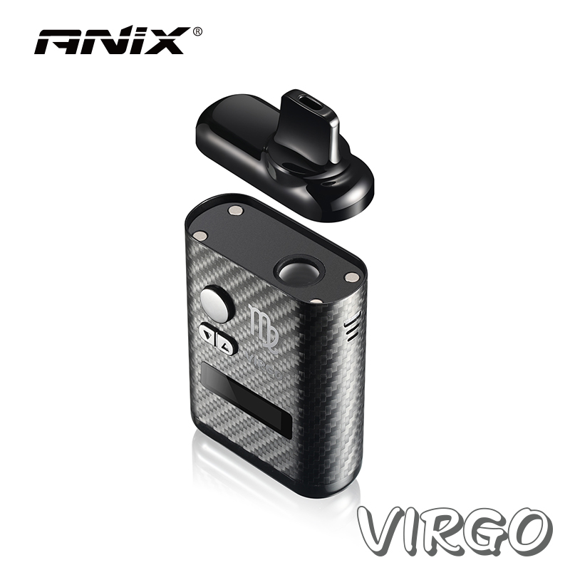 Kit ANIX Virgo Batteria al litio integrata da 1300 mAh ad alta scarica Vaporizzatore erbe secche Kit di sigaretta elettronica in ceramica pura