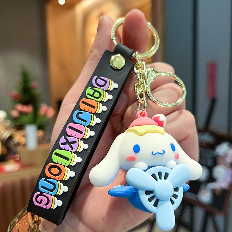 Cute Kuromi Melody Keychain Kawaii Cartoon Frog Pudding Dog Penguin Women Bag Pendant Key Chain wholesale