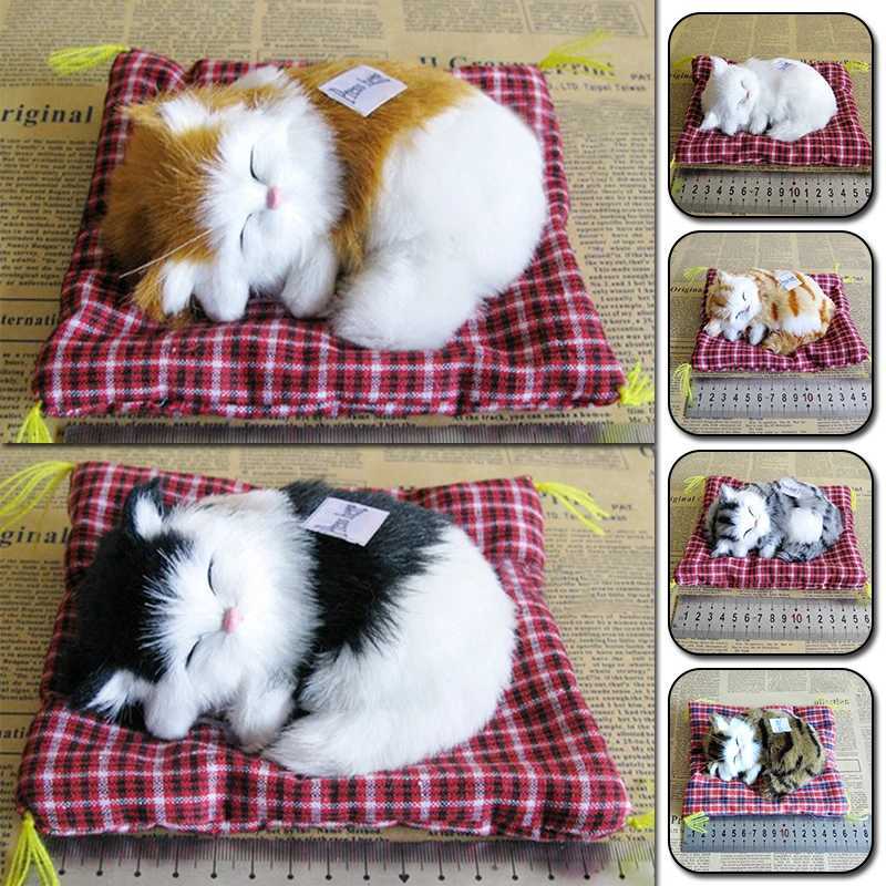 Animaux en peluche nouvelle Simulation chat endormi animaux en peluche moule d'affichage Portable faux chat chatons poupée ornements décoration cadeau pour enfants