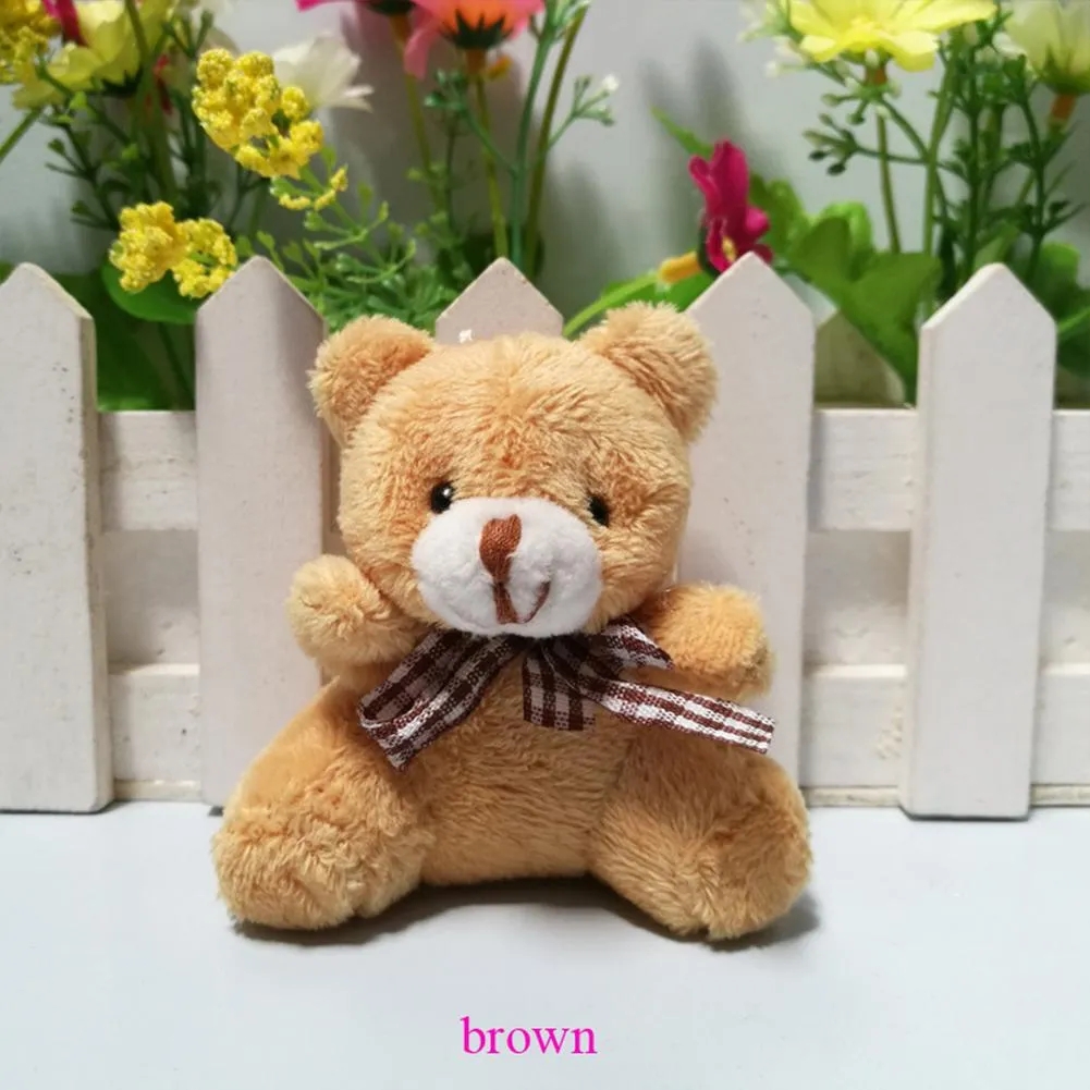 2024 Plush Bear Pendant Cute Plush Keychains Mini Bear Doll Stuped Soft Prendant Toy PP Cotton 5.5cm Gift