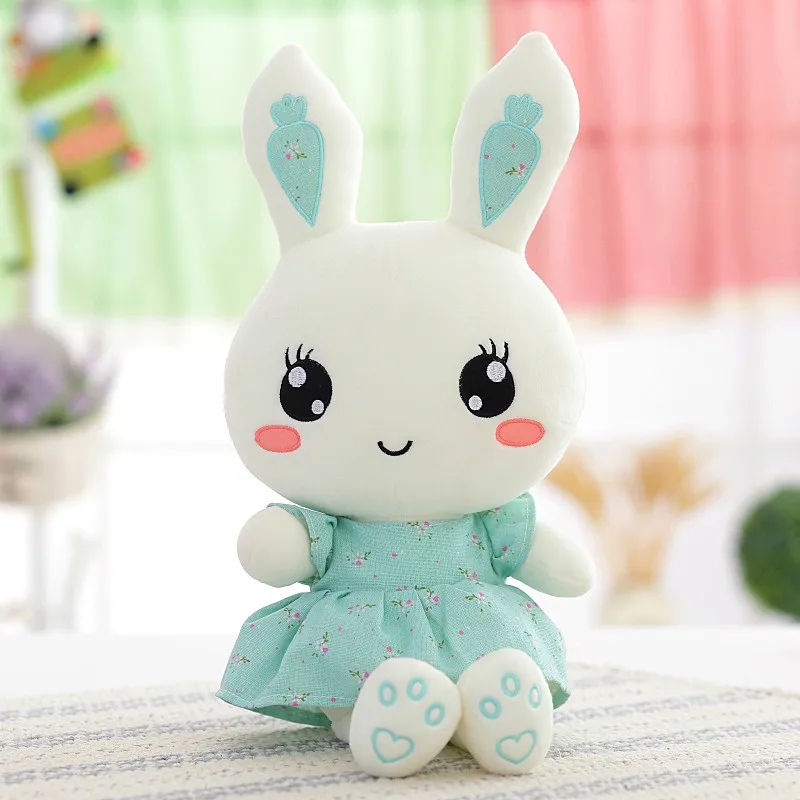 2024 Cute Wearing Dress Rabbit Plush Toys Bunny PP Cotton Stuffed Rabbits Dolls Kids Toys Birthday Gifts 