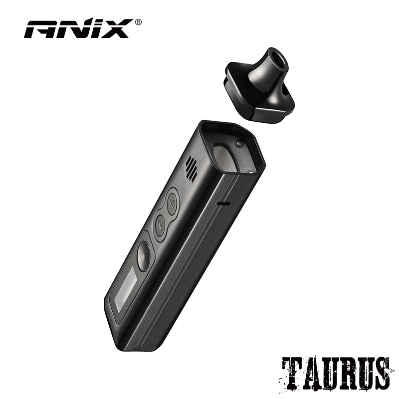 ANIX Taurus E-Zigaretten-Kits 1300 mAh 10C-Entladebatterie 0,91-Zoll-LCD-Bildschirm Reiner Keramik-Tabak-Trockenkräuter-Verdampfer-Kit Vape Pen