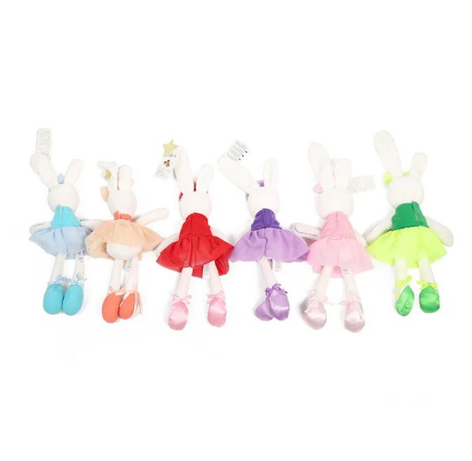 42 cm söt kanin slitage med klänning plysch leksak fyllda mjuka djurdockor balett kanin för barn barn födelsedagspresent