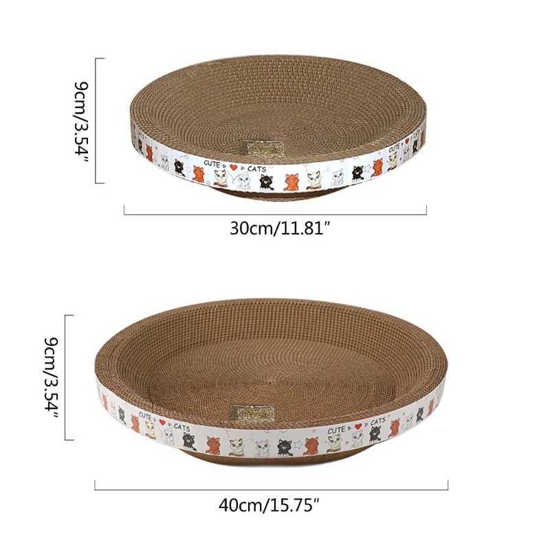 Cat Beds Furniture Durable Round Cat Scratching Board Wear-Resistant Cat Scratcher Mat Bowl Shape Cat Scratching Board Toy for Stretching Body Home