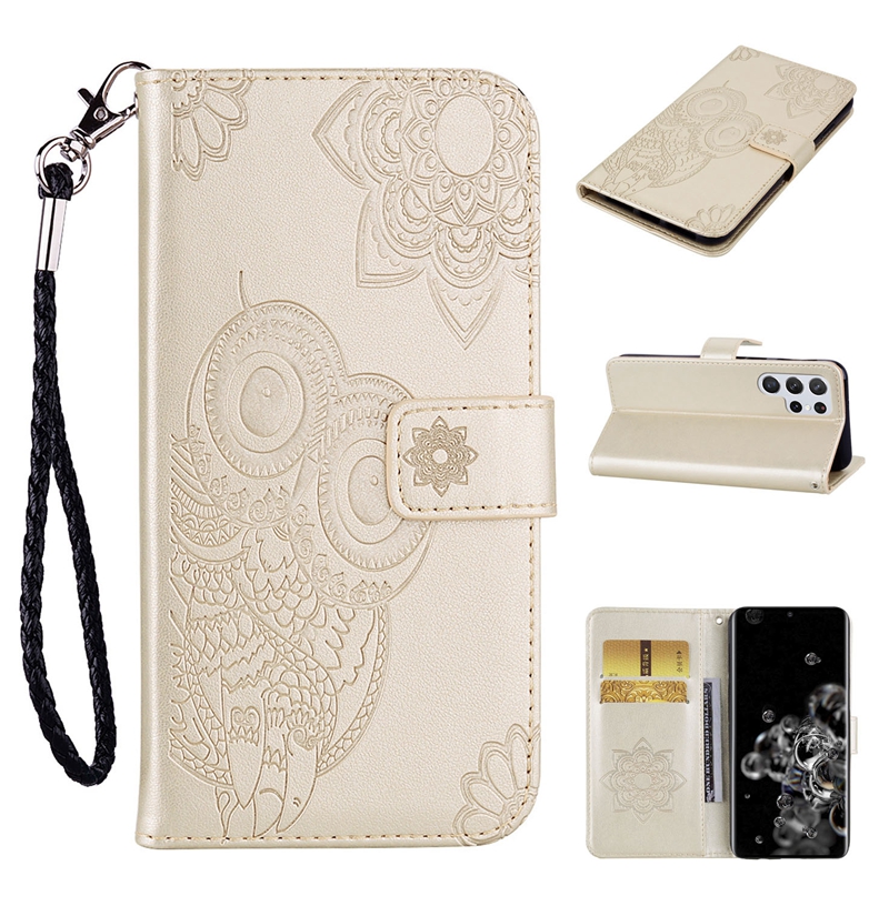 Samsung S24 Ultra Plus A55 A35 Xiaomi Redmi Note 13 Pro Plus 4G 5G 3D Owl Flower Lace Night Bird Card Colder Flip Cover Pouchのファッションレザーウォレットケース