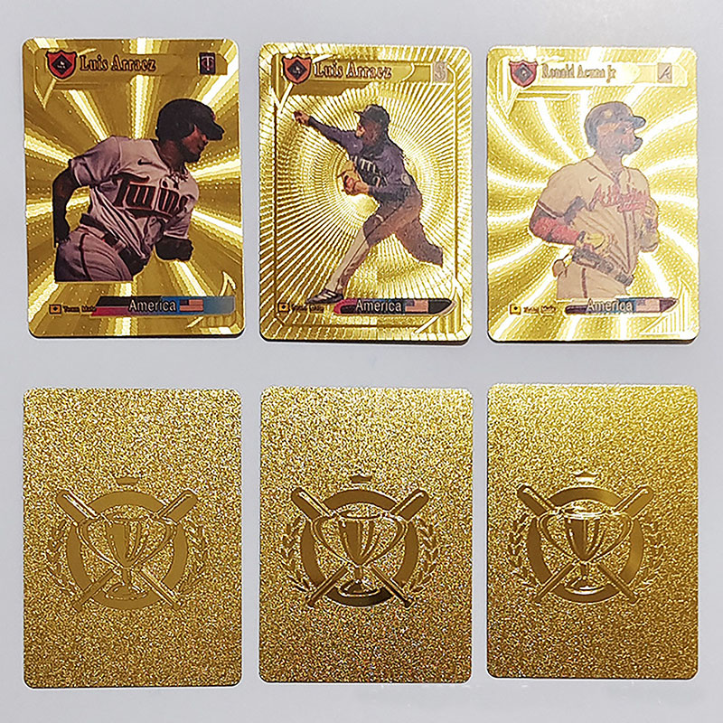 Cartes étoiles MLB Baseball Cartes feuille d'or 55 cartes étoiles