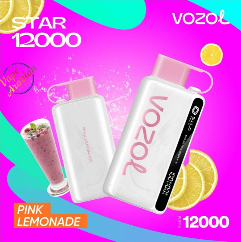 W magazynie Vozol Neon Star Gear 9000 12000 Puffs Djeńcowy Pen Vape 2% 5% Nikotyna 9K 12K Puffar Elektroniczne papierosy Vapes z cyfrowym ekranem Vapers