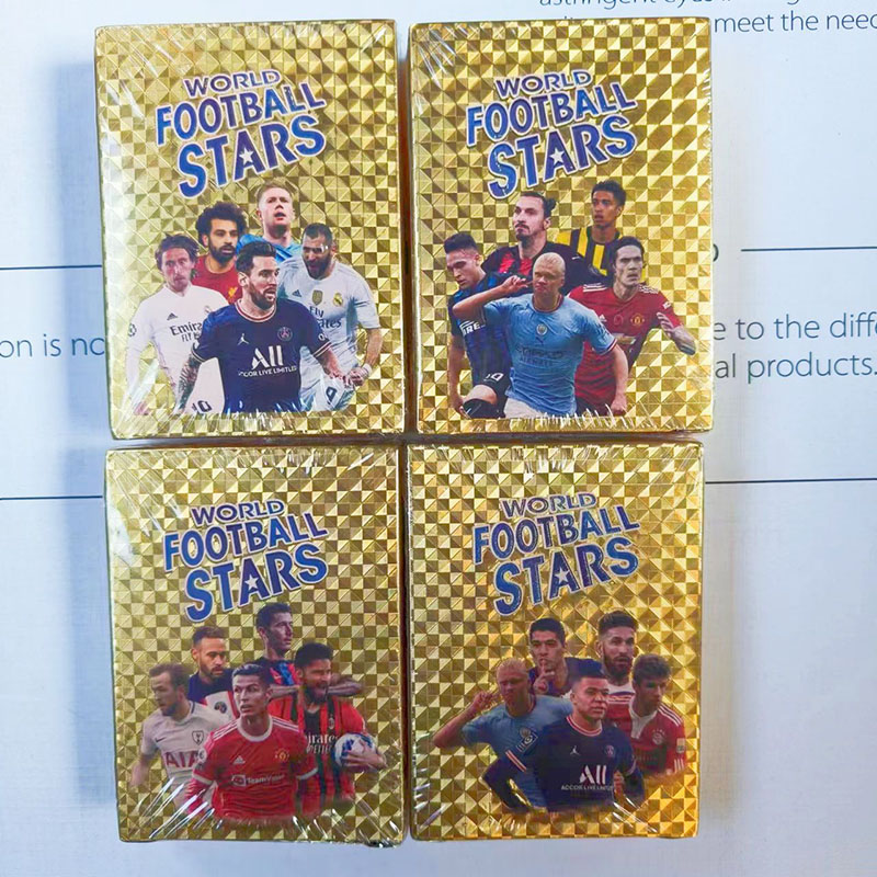 55 World Cup football gold leaf card star collection cards