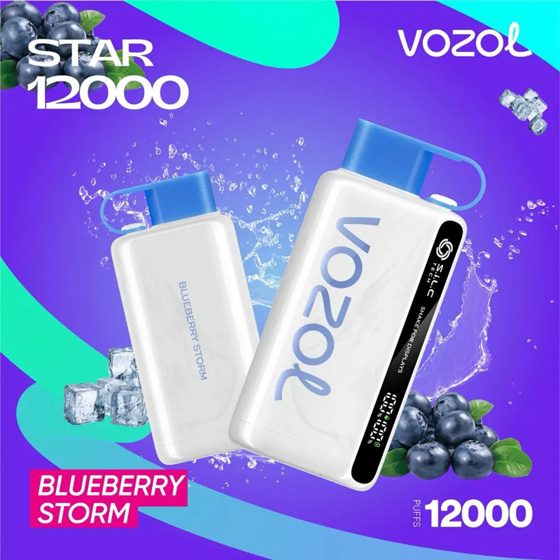 W magazynie Vozol Neon Star Gear 9000 12000 Puffs Djeńcowy Pen Vape 2% 5% Nikotyna 9K 12K Puffar Elektroniczne papierosy Vapes z cyfrowym ekranem Vapers