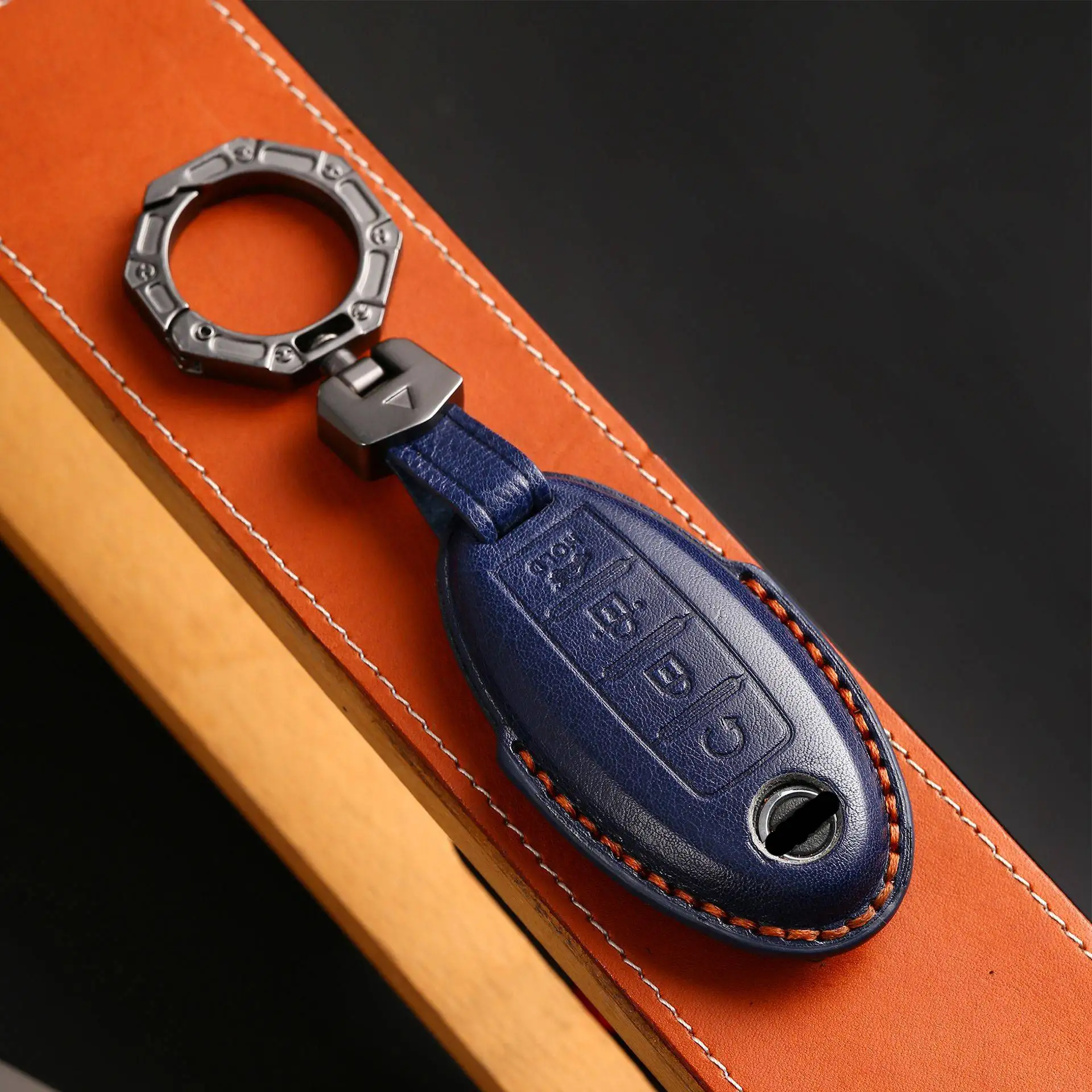 Key Cover Fob Leather Case Shell för Nissan Qashqai Juke J10 J11 X-Trail T32 T31 Tiida Note Altima Maxima Murano Rogue Sentra