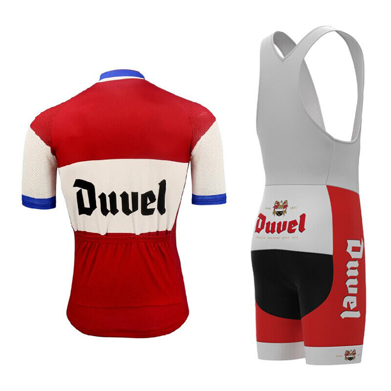 DUVEL Beer MEN Maillot de cyclisme ensemble rouge pro équipe vêtements de cyclisme 19D gel respirant pad VTT ROUTE MOUNTAIN vêtements de vélo course clo vélo ensemble short et haut