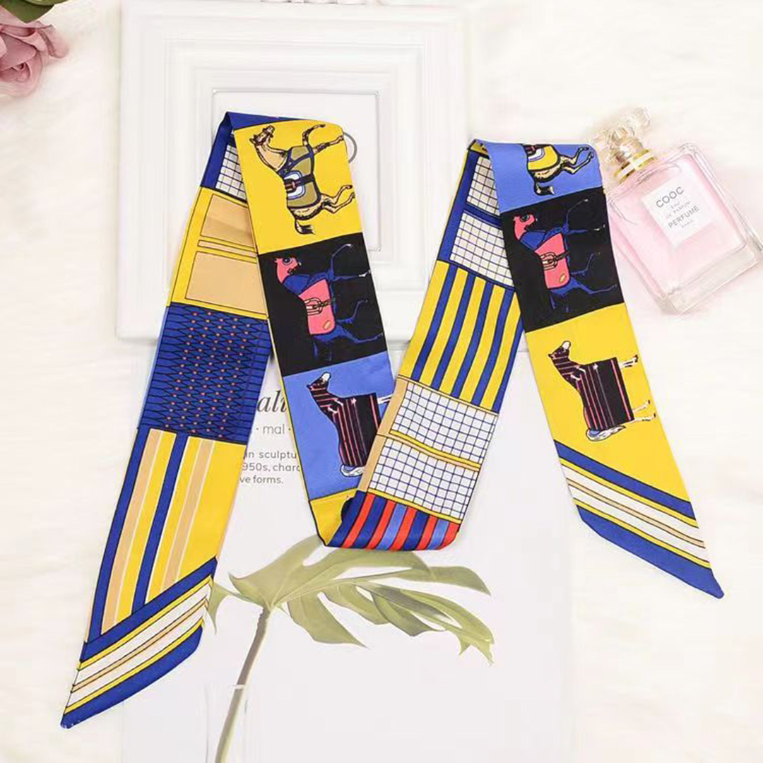 Schal-Designer-Schal, Luxus-Schal, Designer-Yankee-Mode, mit Mantelband, kleiner Seidenschal, vielseitiger Frühlings- und Herbst-Taschenband