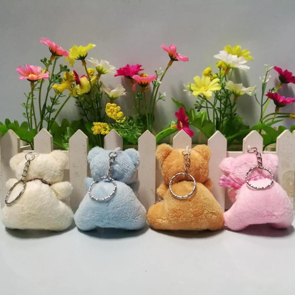 2024 Plush Bear Pendant Cute Plush Keychains Mini Bear Doll Stuffed Soft Pendant Toy PP Cotton 5.5cm Gift