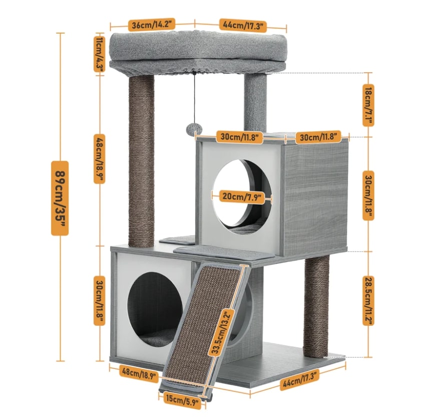 Pawz Road 35 tum trä Medium Cat Tree House