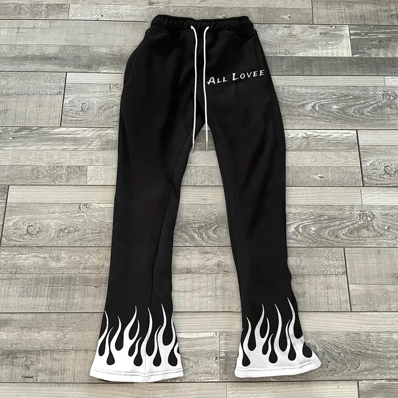 Designer Men's Pants Graphic Print Vintage Streetwear Micro Stretch Fleared Pants Men's Loose Casual Sports Joggers Sweatpants