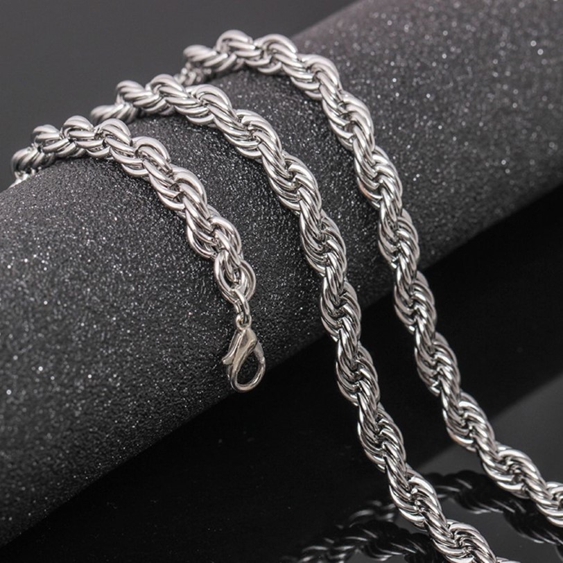 ed Rope Chain Classic Mens Jewelry 18k White Gold Filled Hip Hop Collana di gioielli di moda 24 pollici230z