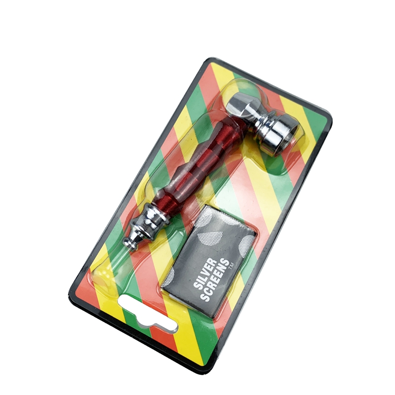 Kit de jeu de tuyaux en métal 85mm Mini pipes à tabac Pipe à herbes avec écrans Filtre à mailles Cuillère à main Tuyau lavable détachable pour herbe sèche Nouvelle arrivée Mix DHL