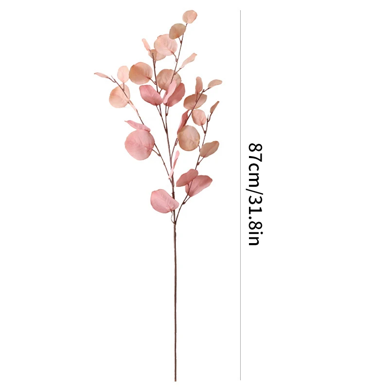 Plantes artificielles d'automne, feuilles d'eucalyptus, longues branches, décoration de mariage, de maison, fleurs, fausses plantes, Arrangement mural DIY