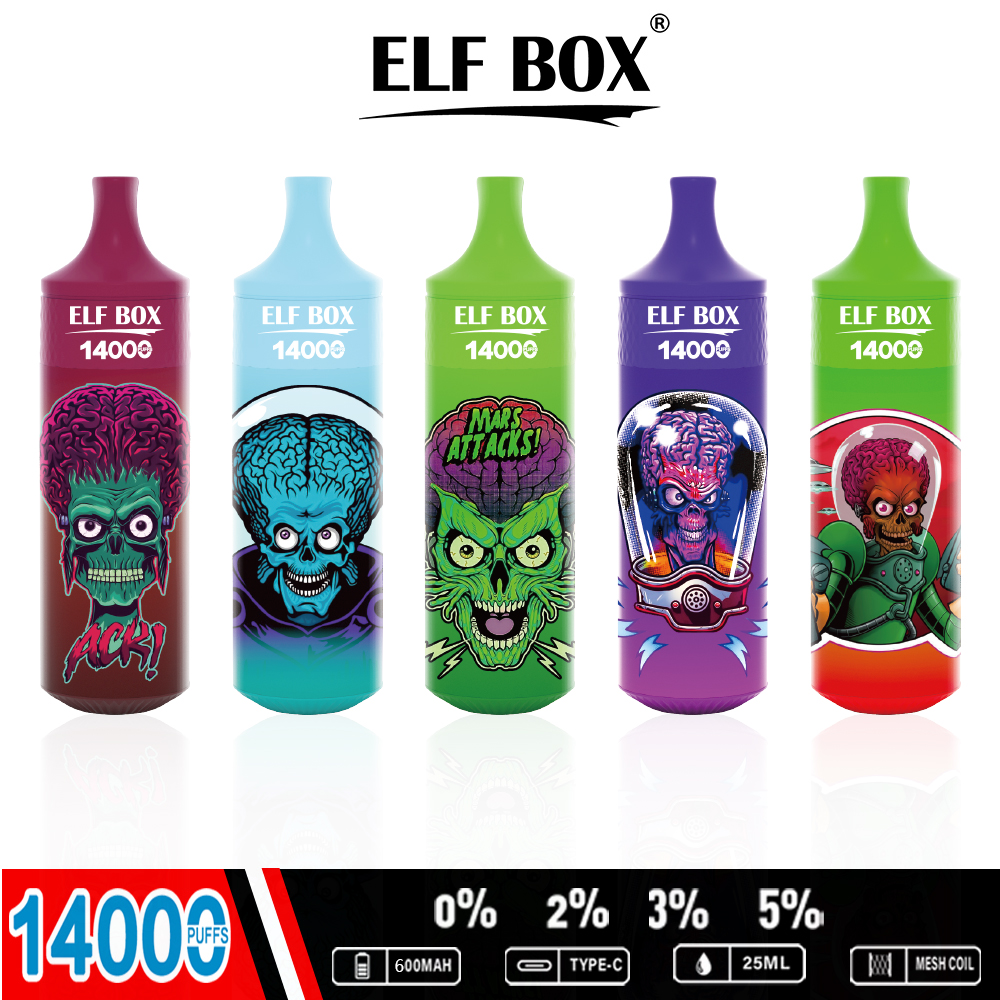 vape 14k ELF BOX RGB14000 2024 Nuevo venidero 14K puffs vape Mejor vendedor Mayorista Vape desechable Pen Puffs Display Eliquid Vape Pen Ecig 10 sabores 0% 2% 5% vape de fábrica