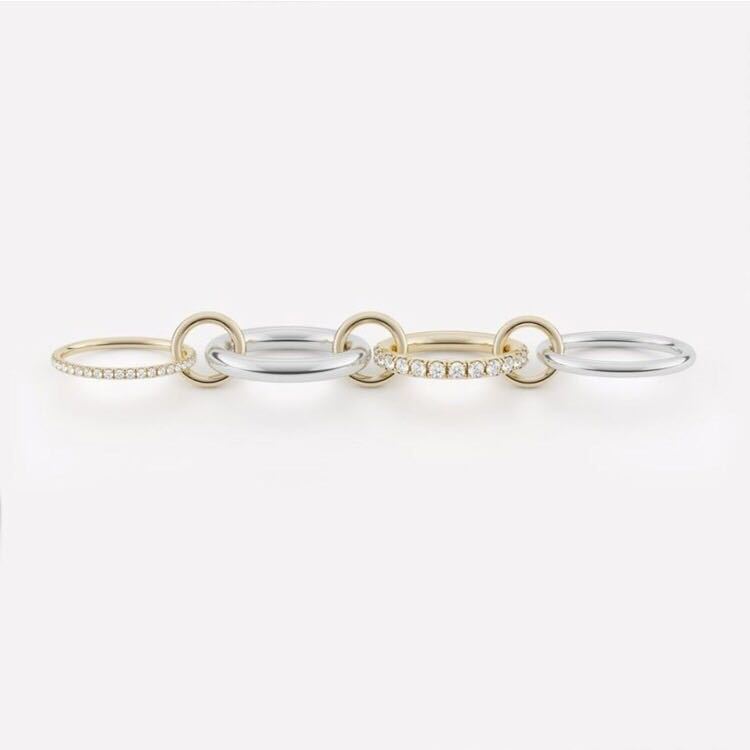 Anéis Halley Gemini Spinelli Kilcollin marca designer Novo em joias finas de luxo anel com ligação Hydra em ouro e prata esterlina