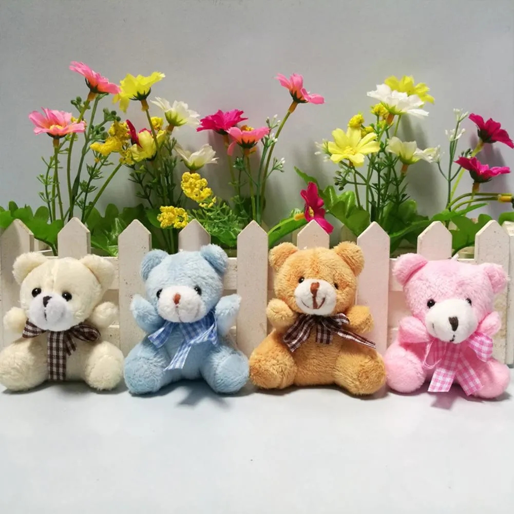 2024 Plush Bear Pendant Cute Plush Keychains Mini Bear Doll Stuped Soft Prendant Toy PP Cotton 5.5cm Gift