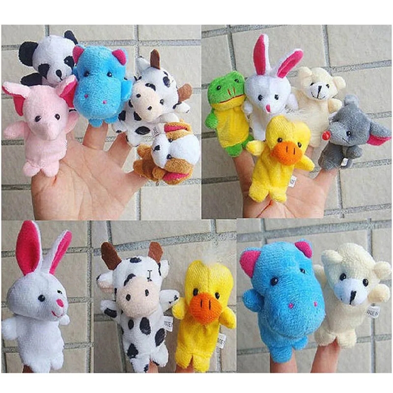 2024 Animal Finger Puppet Baby Kids Plush Toys Cartoon Child Baby Favor Puppets For Bedtime Stories Kids Christmas Gift