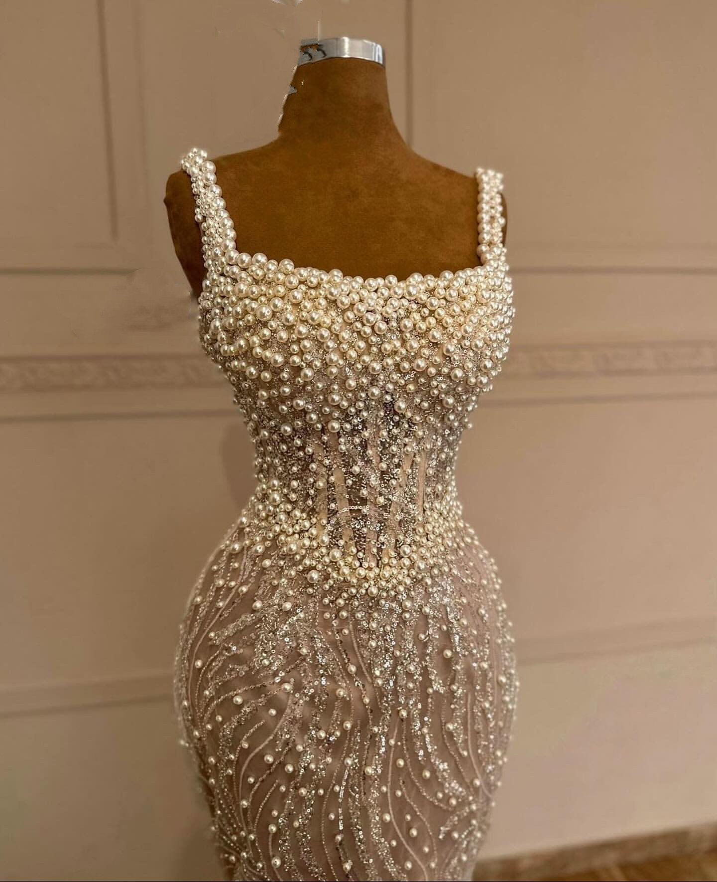 2024 ASO EBI Champagne Sheath Dress Cequined Pearls Evening Formal impreza Drugi przyjęcie 50. urodziny suknie zaręczynowe sukienki szatą de soiree ZJ85