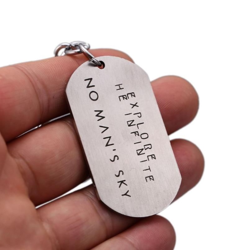 Porte-clés No Man's Sky Porte-clés Mans Dog Tag Porte-clés Chaveiro Jeu Chaîne Pendentif Hommes Cadeau Bijoux YS102183267G