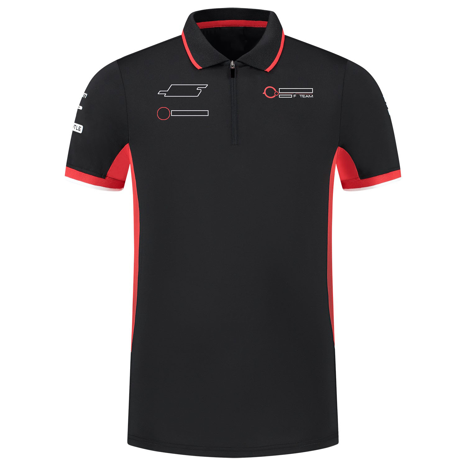 2024F1 Work Racing Dress Car Logo Personnalisation Team T-shirt à manches courtes Fans Séchage rapide Manches courtes Col en T Vêtements de travail de voiture de sport Noir et rouge