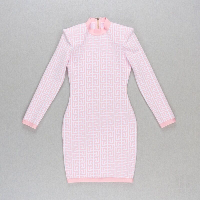 Designer Casual Dresses Classic vintage Knit Dress woman Pattern knitted long Sleeve Womens Clothing O neck autumn knits 