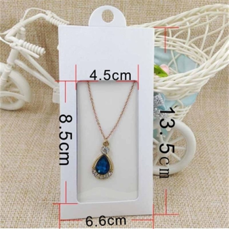 multi color paper jewelry package& display hanger packing box with clear pvc window for necklace earring214Z