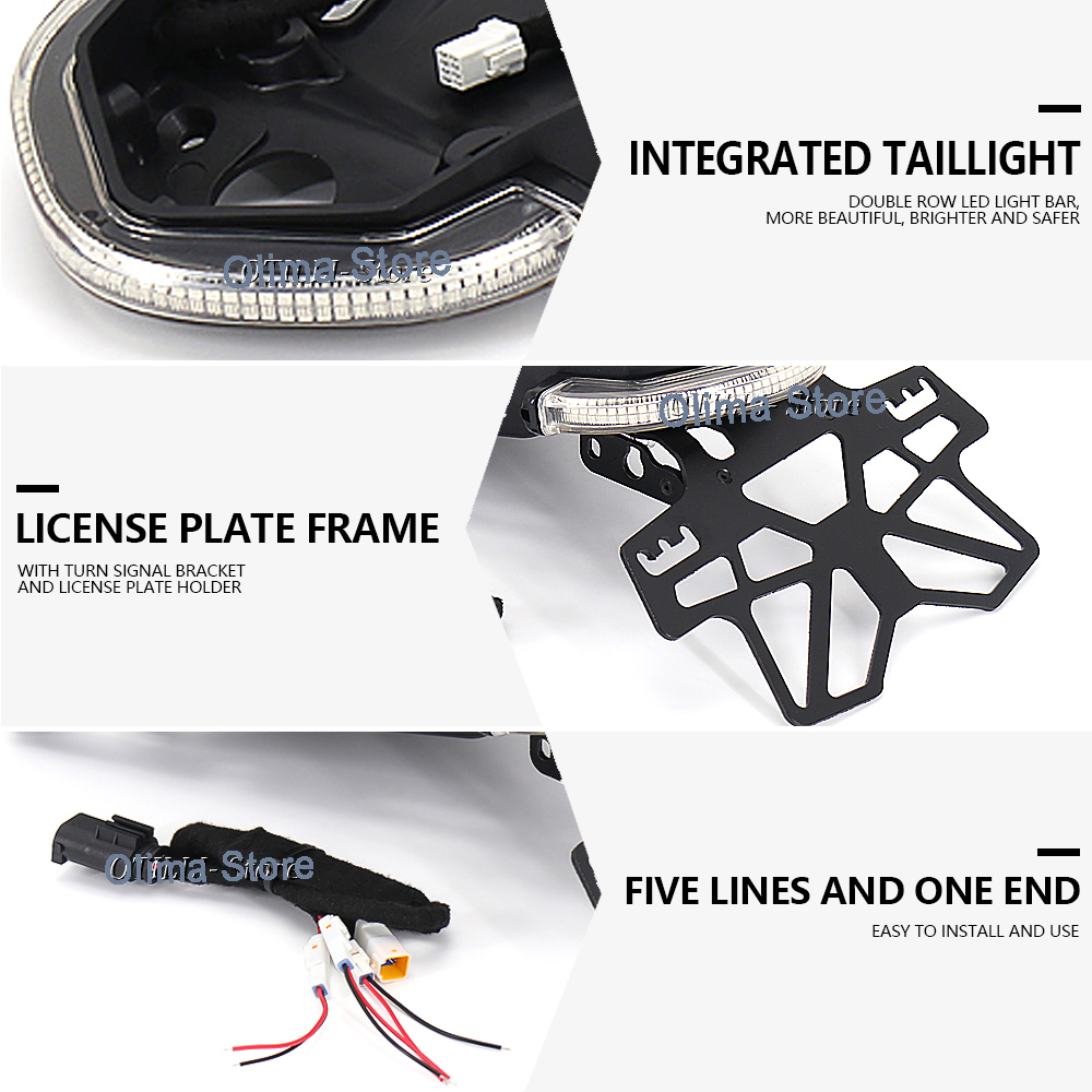 New Motorcycle License Plate LED For BMW R NINE T NINET RNINET RNINE T Scrambler Urban Turn Signal Holder Brake Tail Rear Light